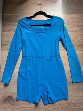 Teal Blue Long Sleeve Romper